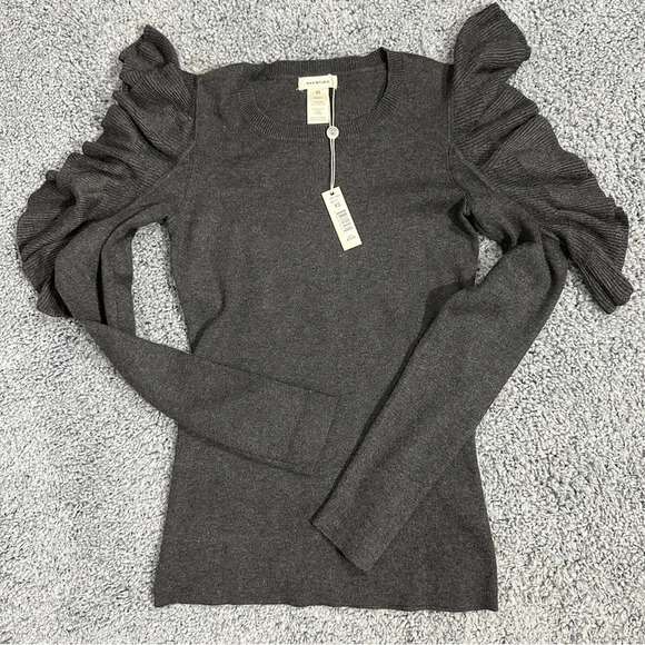 Max Studio Sweaters - NEW with tags, Max Studio size XS gray sweater, ruffle sleeves, date night